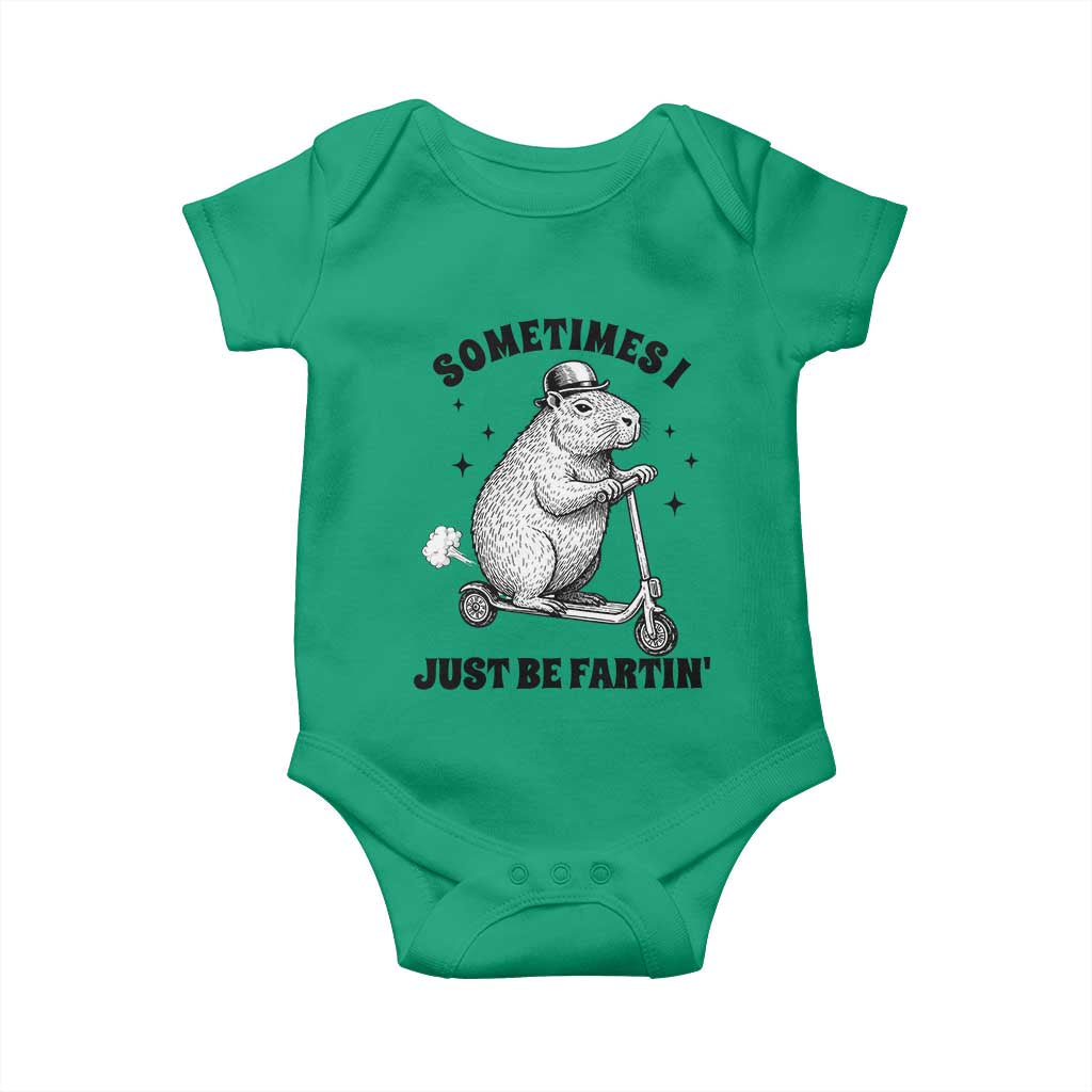 Funny Groundhog Scooter Baby Onesie Sometimes I Just Be Fartin TS14 Irish Green Print Your Wear