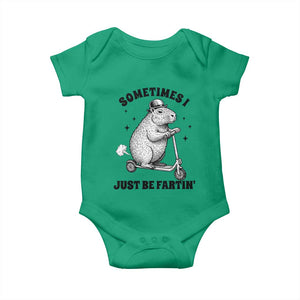 Funny Groundhog Scooter Baby Onesie Sometimes I Just Be Fartin TS14 Irish Green Print Your Wear