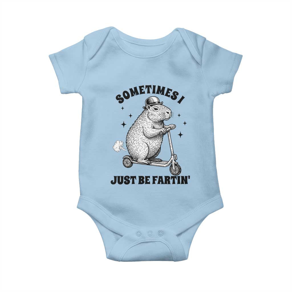Funny Groundhog Scooter Baby Onesie Sometimes I Just Be Fartin TS14 Light Blue Print Your Wear