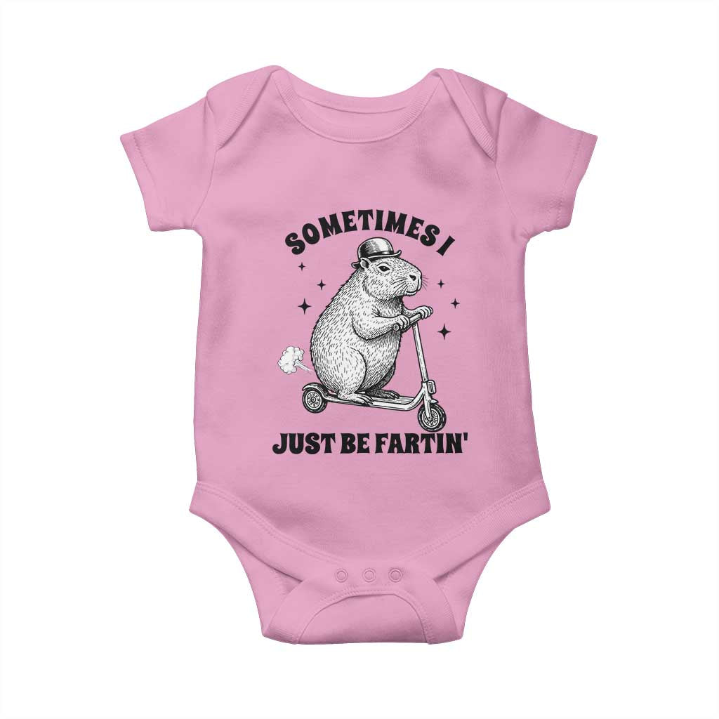 Funny Groundhog Scooter Baby Onesie Sometimes I Just Be Fartin TS14 Light Pink Print Your Wear