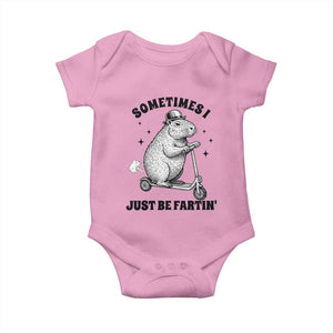 Funny Groundhog Scooter Baby Onesie Sometimes I Just Be Fartin TS14 Light Pink Print Your Wear