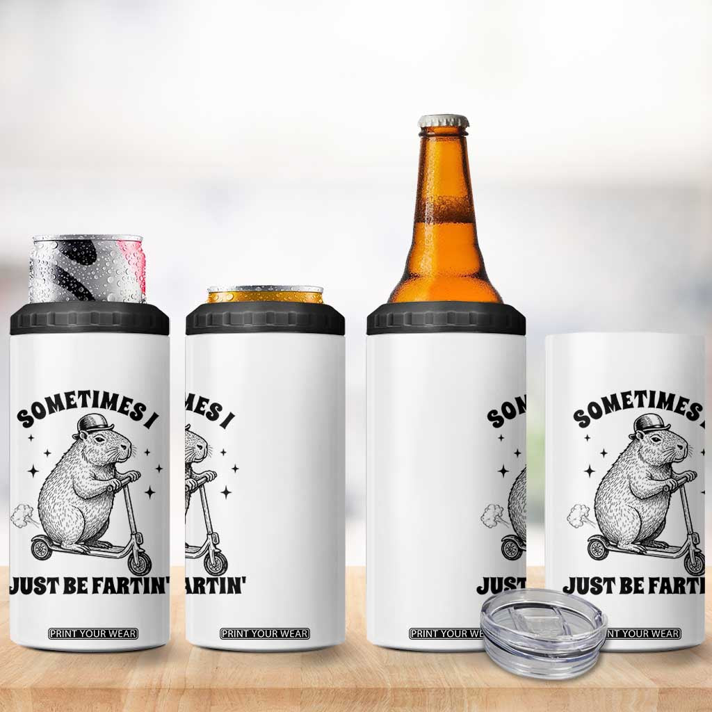 Funny Groundhog Scooter 4 in 1 Can Cooler Tumbler Sometimes I Just Be Fartin TS14 Print Your Wear