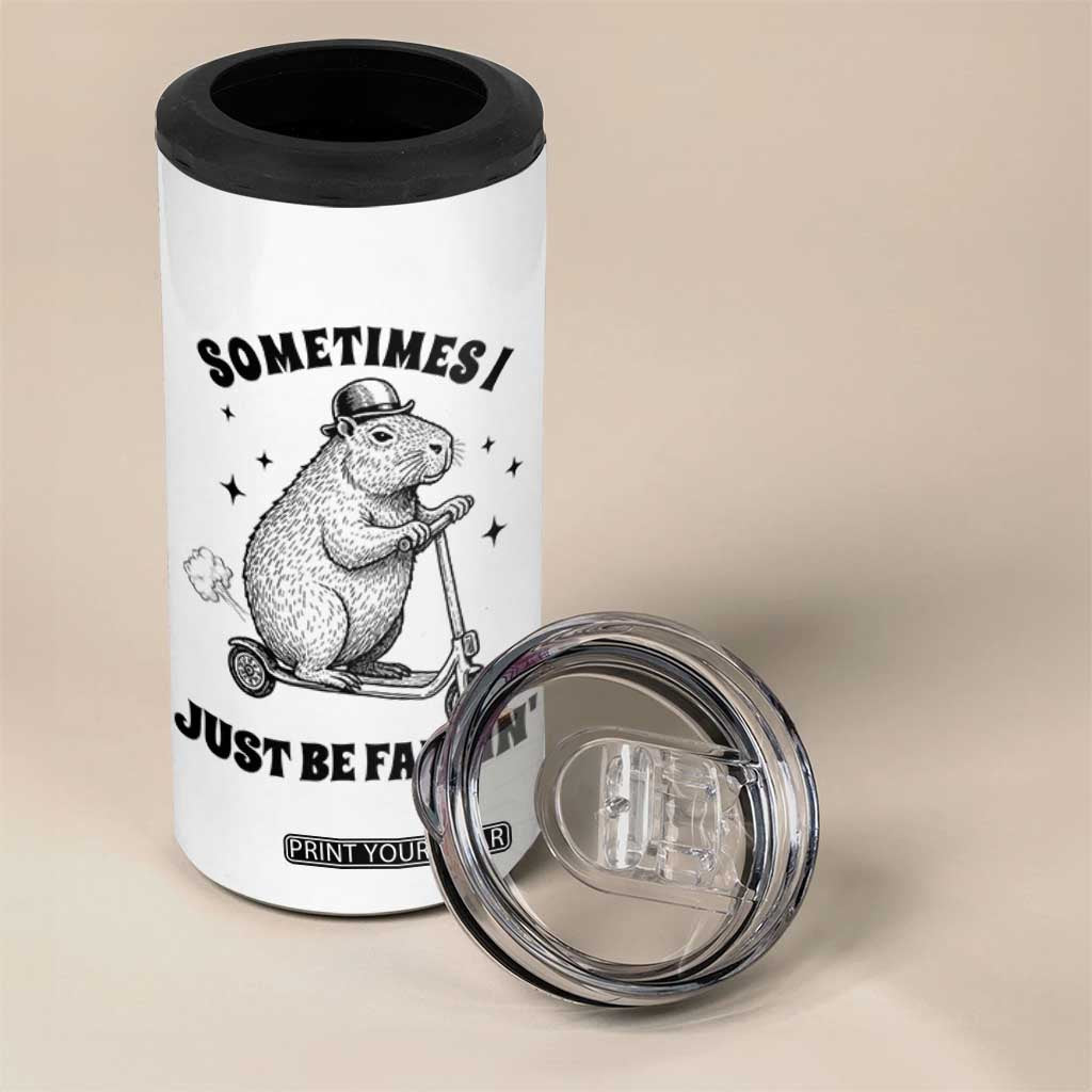 Funny Groundhog Scooter 4 in 1 Can Cooler Tumbler Sometimes I Just Be Fartin TS14 Print Your Wear