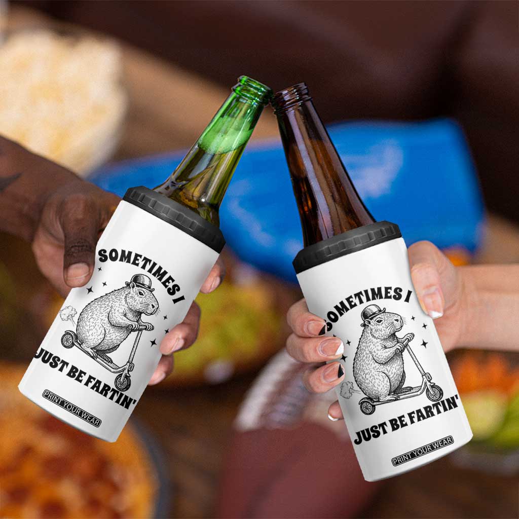 Funny Groundhog Scooter 4 in 1 Can Cooler Tumbler Sometimes I Just Be Fartin TS14 Print Your Wear
