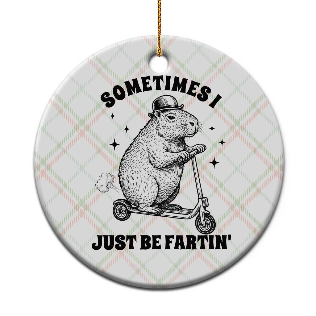 Funny Groundhog Scooter Ceramic Ornament Sometimes I Just Be Fartin TS14 1pc Christmas Plaid Print Your Wear