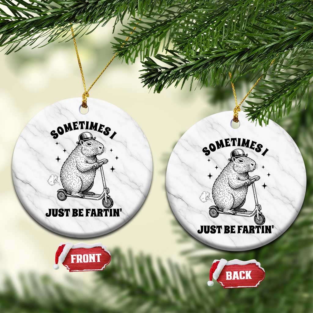 Funny Groundhog Scooter Ceramic Ornament Sometimes I Just Be Fartin TS14 1pc White Marble Print Your Wear