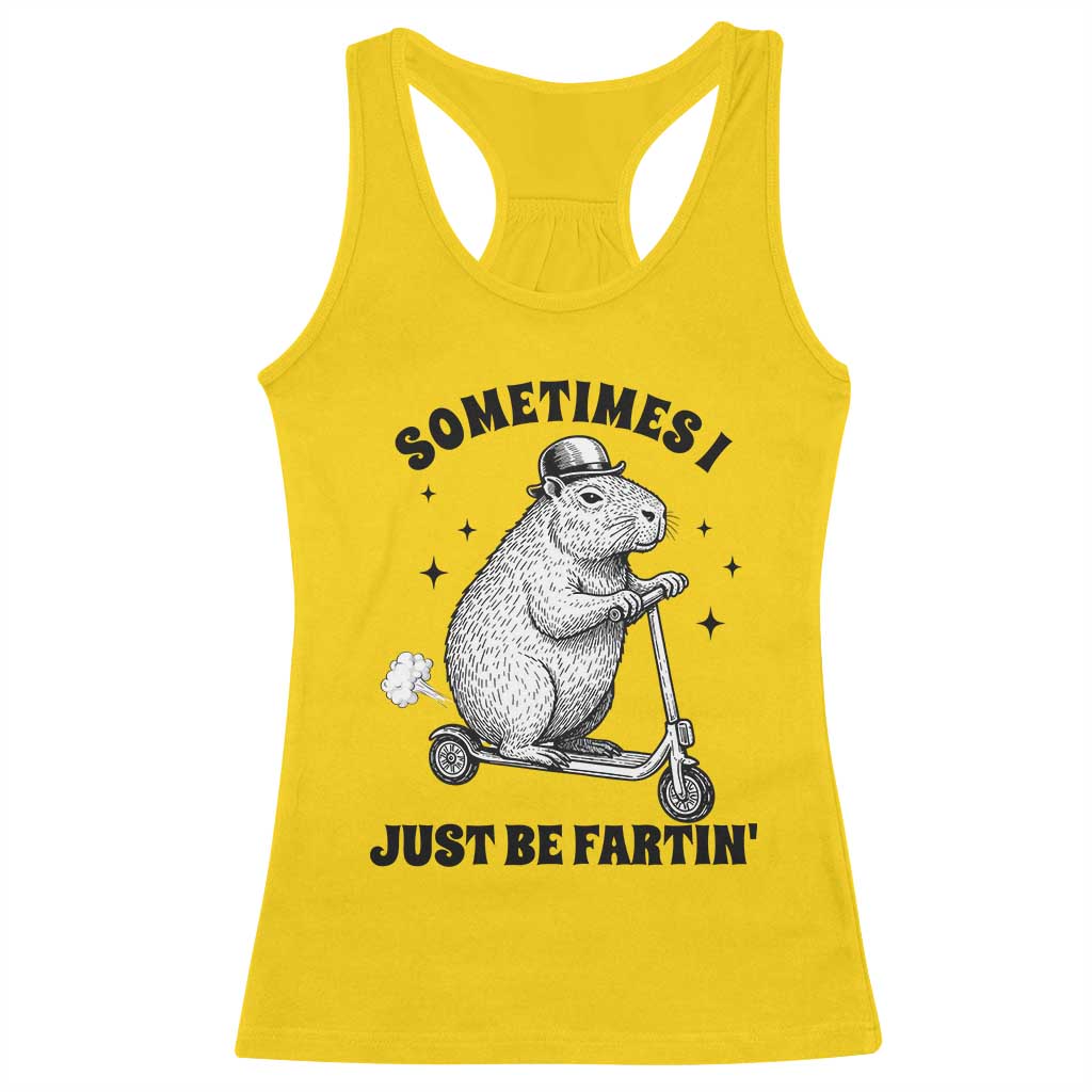 Funny Groundhog Scooter Racerback Tank Top Sometimes I Just Be Fartin TS14 Daisy Print Your Wear