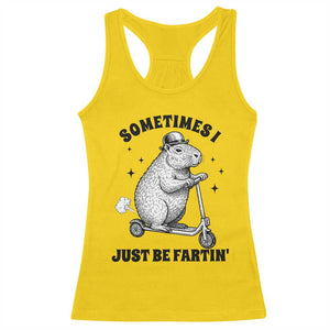 Funny Groundhog Scooter Racerback Tank Top Sometimes I Just Be Fartin TS14 Daisy Print Your Wear