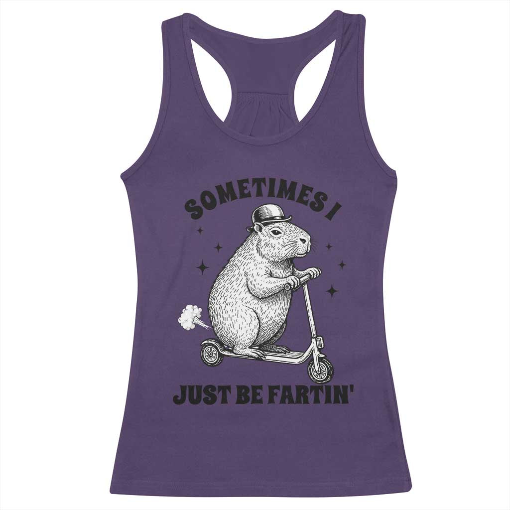 Funny Groundhog Scooter Racerback Tank Top Sometimes I Just Be Fartin TS14 Purple Print Your Wear