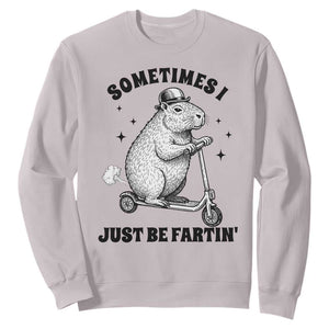 Funny Groundhog Scooter Sweatshirt Sometimes I Just Be Fartin TS14 Ice Gray Print Your Wear