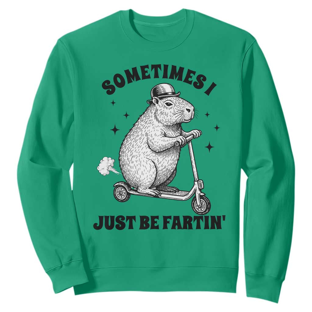 Funny Groundhog Scooter Sweatshirt Sometimes I Just Be Fartin TS14 Irish Green Print Your Wear