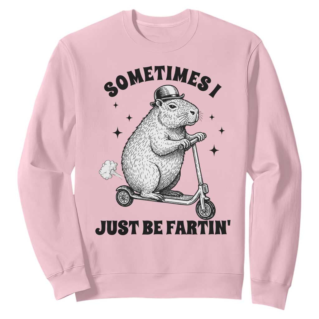 Funny Groundhog Scooter Sweatshirt Sometimes I Just Be Fartin TS14 Light Pink Print Your Wear