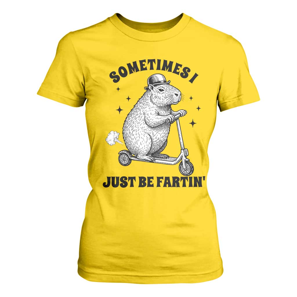 Funny Groundhog Scooter T Shirt For Women Sometimes I Just Be Fartin TS14 Daisy Print Your Wear