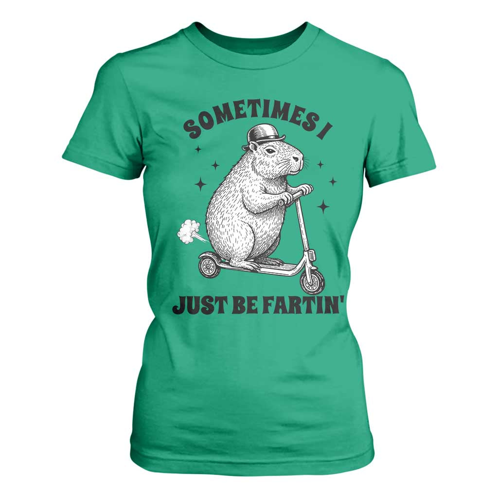 Funny Groundhog Scooter T Shirt For Women Sometimes I Just Be Fartin TS14 Irish Green Print Your Wear