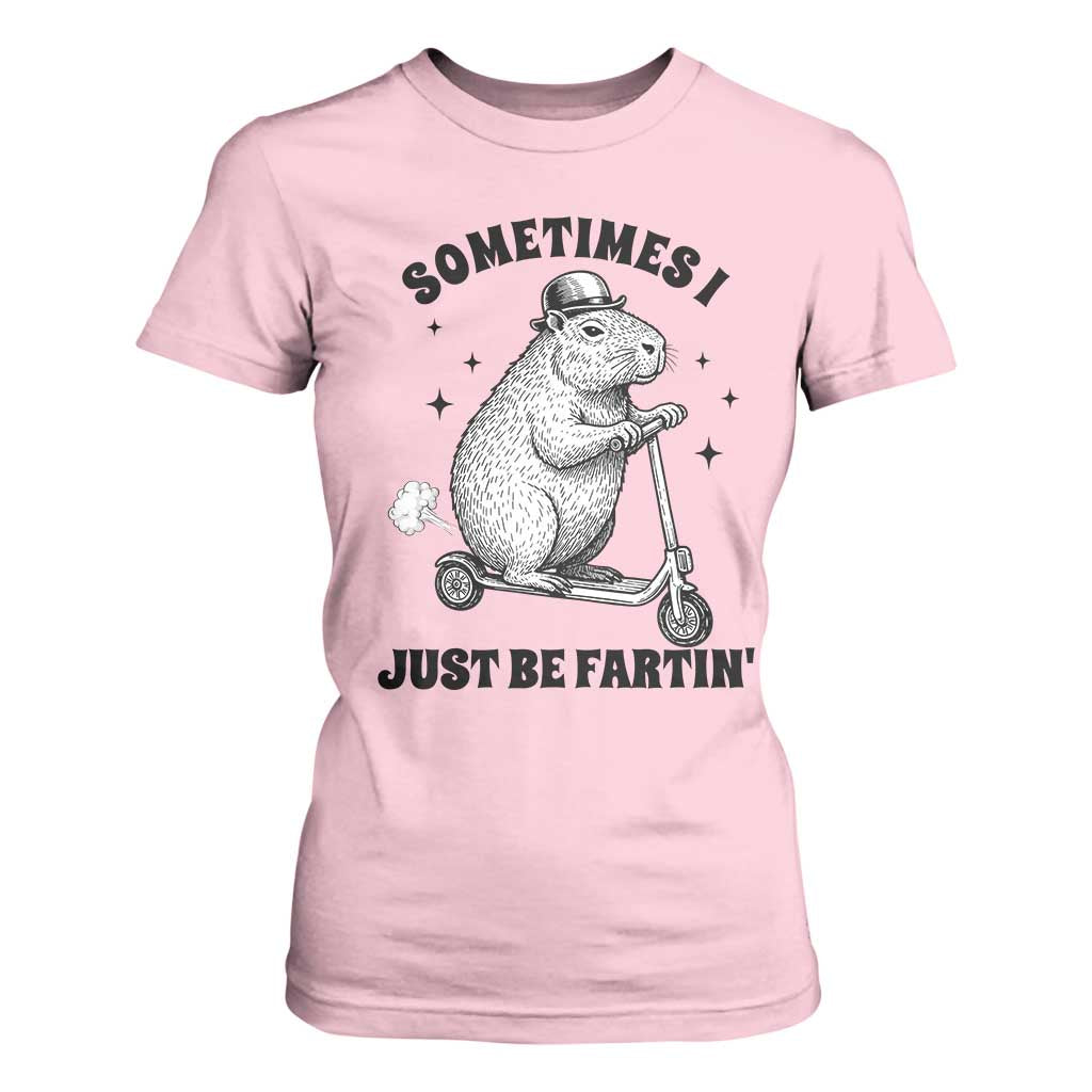 Funny Groundhog Scooter T Shirt For Women Sometimes I Just Be Fartin TS14 Light Pink Print Your Wear