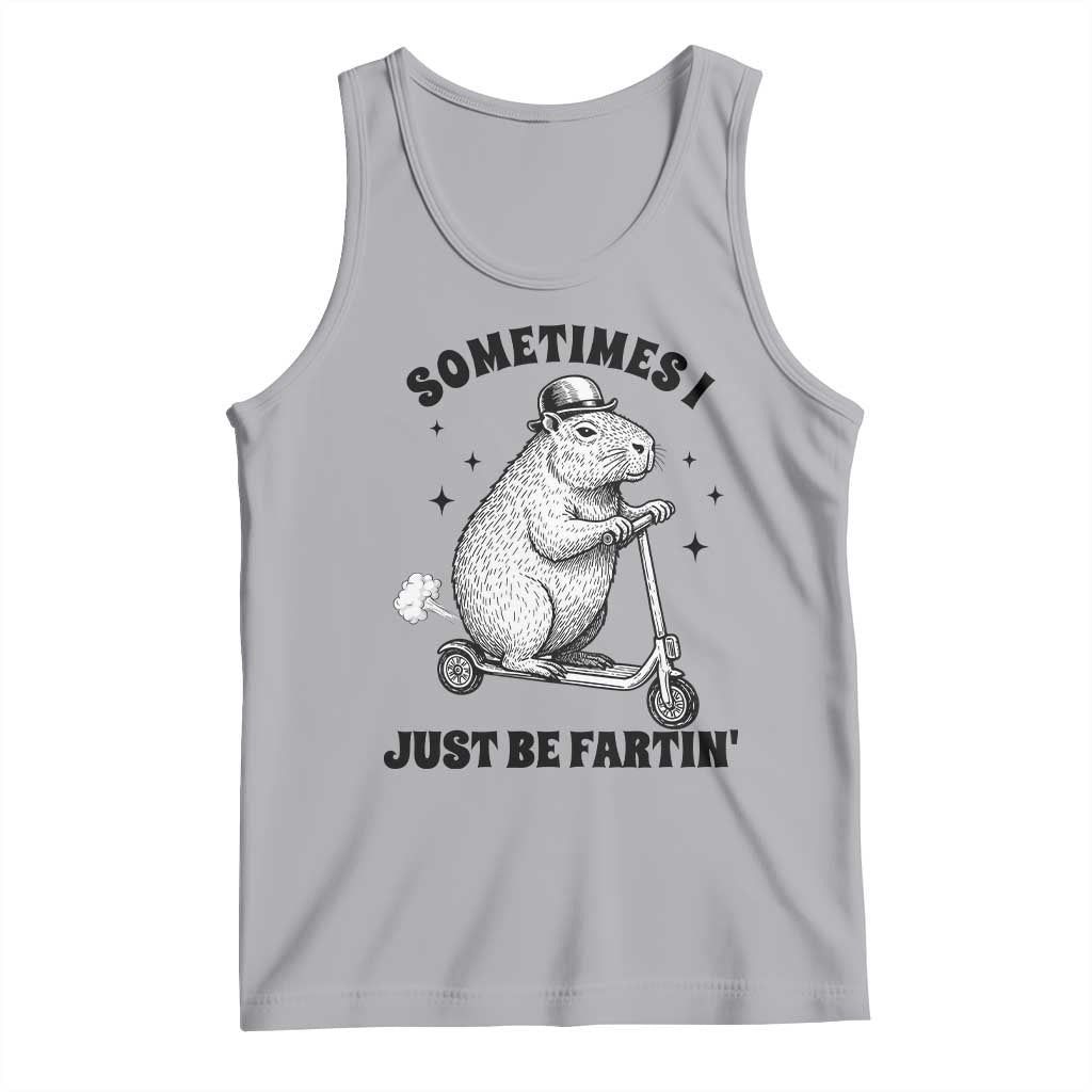 Funny Groundhog Scooter Tank Top Sometimes I Just Be Fartin TS14 Athletic Heather Print Your Wear