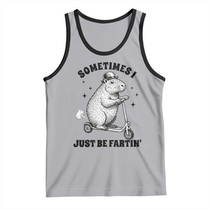 Funny Groundhog Scooter Tank Top Sometimes I Just Be Fartin TS14 Athletic Heather Black Print Your Wear