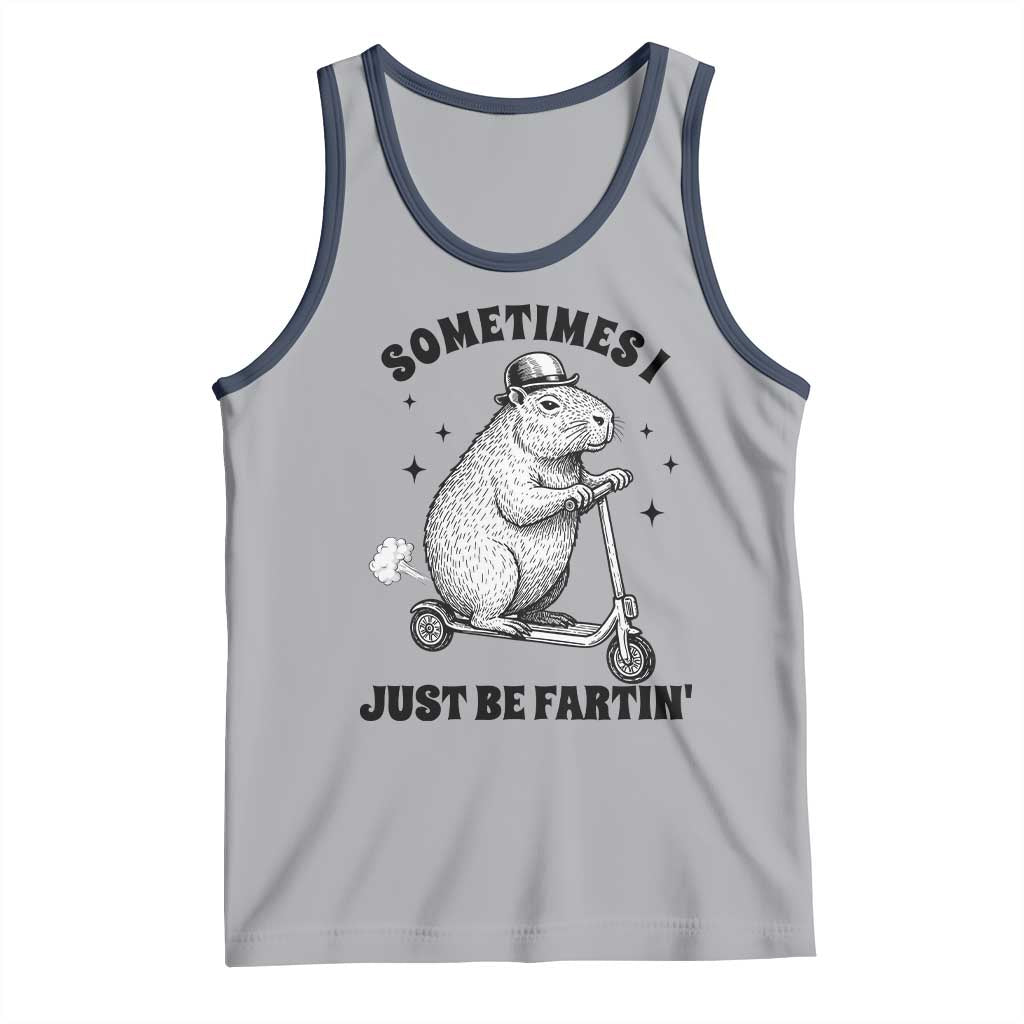 Funny Groundhog Scooter Tank Top Sometimes I Just Be Fartin TS14 Athletic Heather Navy Print Your Wear