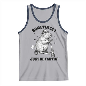 Funny Groundhog Scooter Tank Top Sometimes I Just Be Fartin TS14 Athletic Heather Navy Print Your Wear