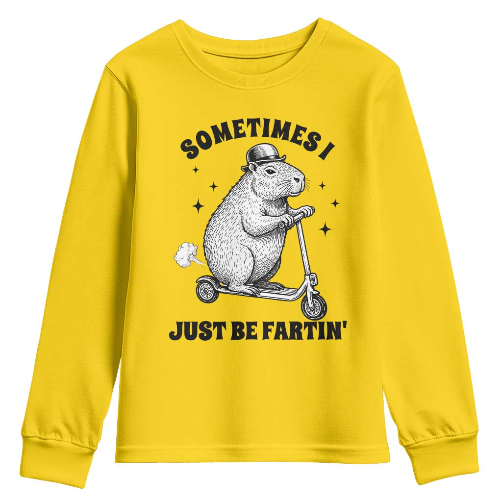 Funny Groundhog Scooter Youth Sweatshirt Sometimes I Just Be Fartin TS14 Daisy Print Your Wear