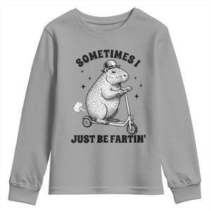 Funny Groundhog Scooter Youth Sweatshirt Sometimes I Just Be Fartin TS14 Sport Gray Print Your Wear