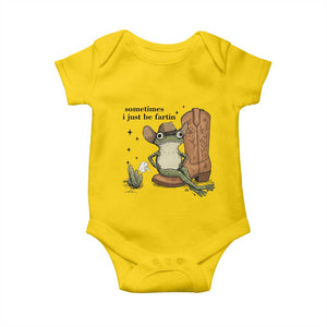 Funny Cowboy Frog Baby Onesie Sometimes I Just Be Fartin TS14 Daisy Print Your Wear