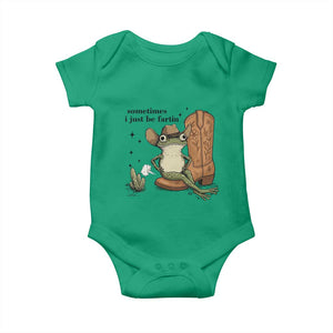 Funny Cowboy Frog Baby Onesie Sometimes I Just Be Fartin TS14 Irish Green Print Your Wear