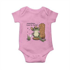 Funny Cowboy Frog Baby Onesie Sometimes I Just Be Fartin TS14 Light Pink Print Your Wear