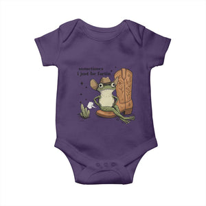 Funny Cowboy Frog Baby Onesie Sometimes I Just Be Fartin TS14 Purple Print Your Wear