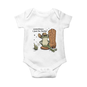 Funny Cowboy Frog Baby Onesie Sometimes I Just Be Fartin TS14 White Print Your Wear