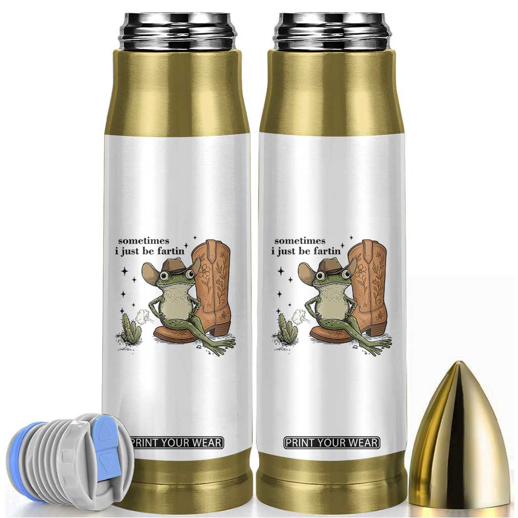 Funny Cowboy Frog Bullet Tumbler Sometimes I Just Be Fartin TS14 Black Print Your Wear