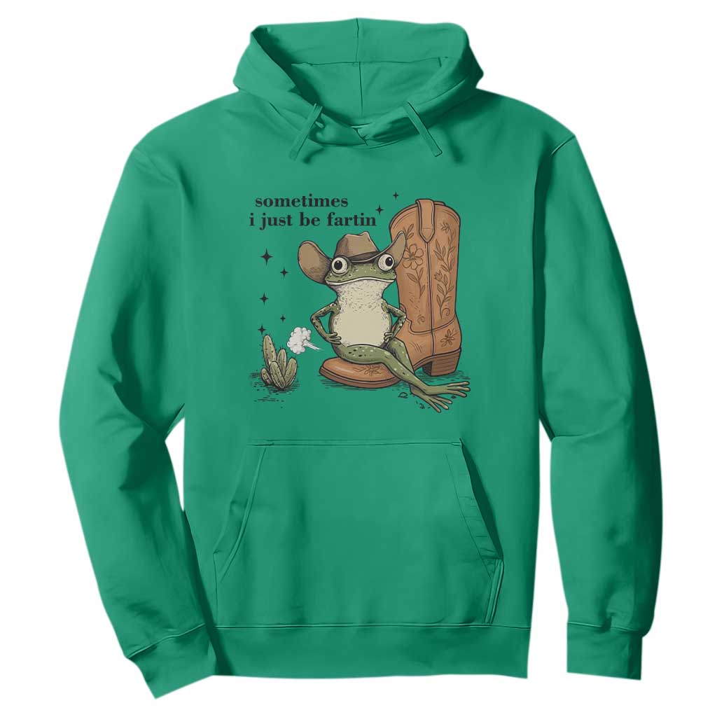 Funny Cowboy Frog Hoodie Sometimes I Just Be Fartin TS14 Irish Green Print Your Wear