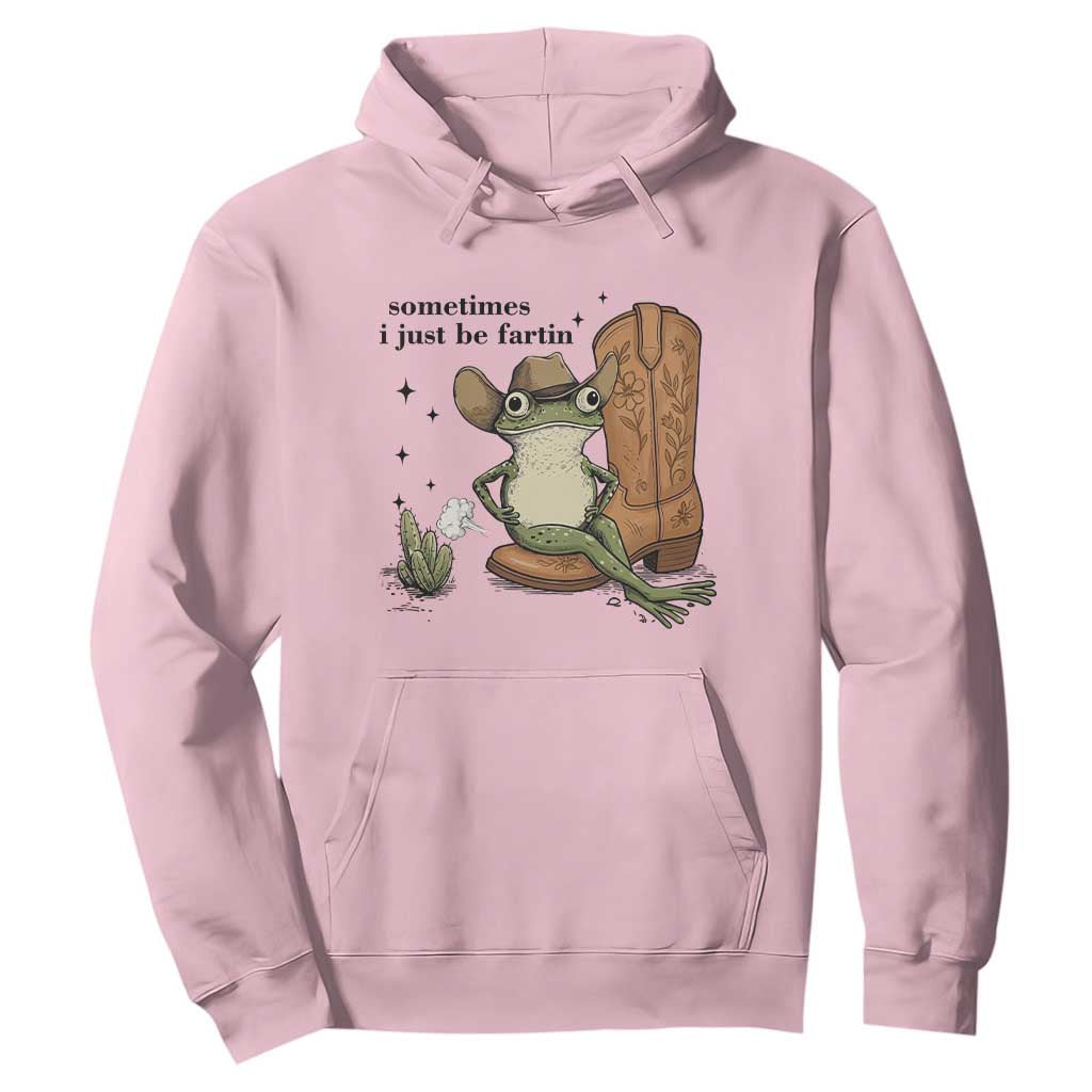 Funny Cowboy Frog Hoodie Sometimes I Just Be Fartin - Print Your Wear