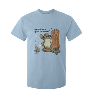 Funny Cowboy Frog T Shirt For Kid Sometimes I Just Be Fartin TS14 Light Blue Print Your Wear