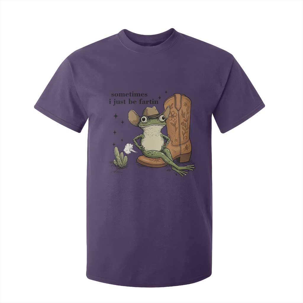 Funny Cowboy Frog T Shirt For Kid Sometimes I Just Be Fartin TS14 Purple Print Your Wear