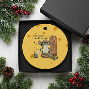 Funny Cowboy Frog Ceramic Ornament Sometimes I Just Be Fartin TS14 1pc Yellow Cheese Print Your Wear
