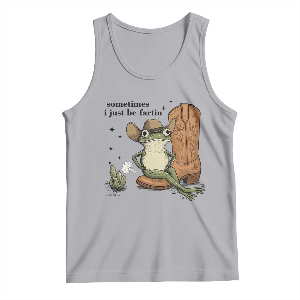 Funny Cowboy Frog Tank Top Sometimes I Just Be Fartin TS14 Athletic Heather Print Your Wear