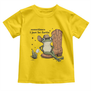 Funny Cowboy Frog Toddler T Shirt Sometimes I Just Be Fartin TS14 Daisy Print Your Wear