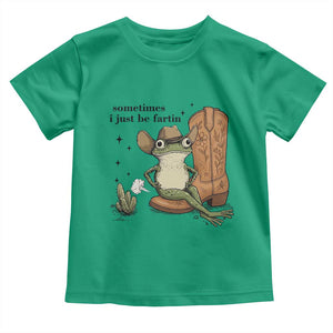 Funny Cowboy Frog Toddler T Shirt Sometimes I Just Be Fartin TS14 Irish Green Print Your Wear