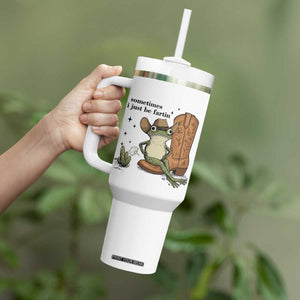 Funny Cowboy Frog Tumbler With Handle Sometimes I Just Be Fartin TS14 Print Your Wear