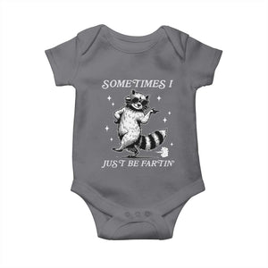 Sometimes I Just Be Fartin Baby Onesie Funny Raccoon Meme TS14 Charcoal Print Your Wear