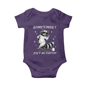 Sometimes I Just Be Fartin Baby Onesie Funny Raccoon Meme TS14 Purple Print Your Wear