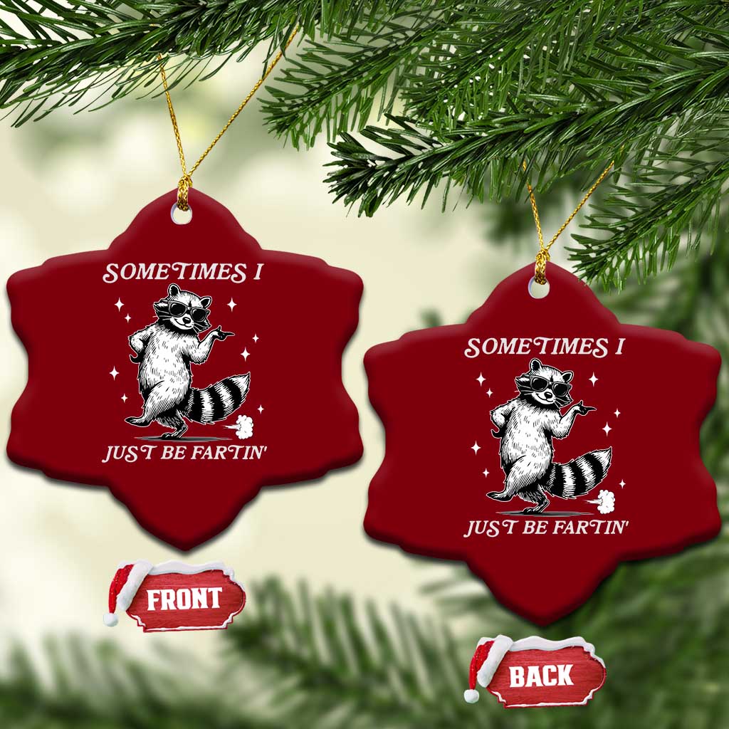 Sometimes I Just Be Fartin Ceramic Ornament Funny Raccoon Meme TS14 Print Your Wear