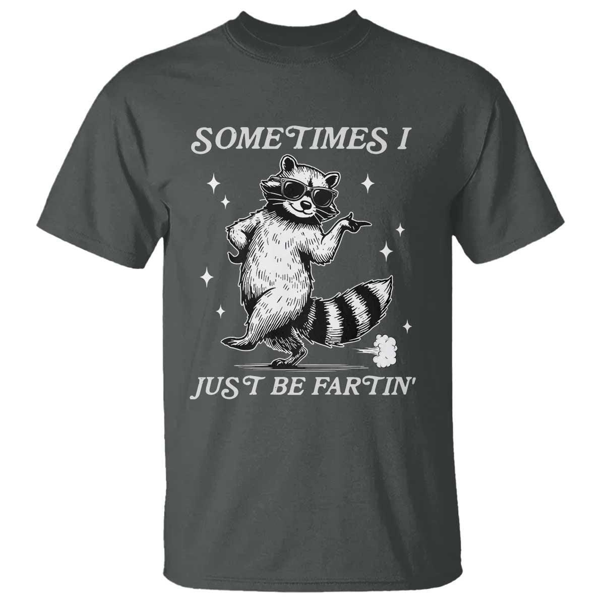 Sometimes I Just Be Fartin T Shirt Funny Raccoon Meme TS14 Dark Heather Print Your Wear