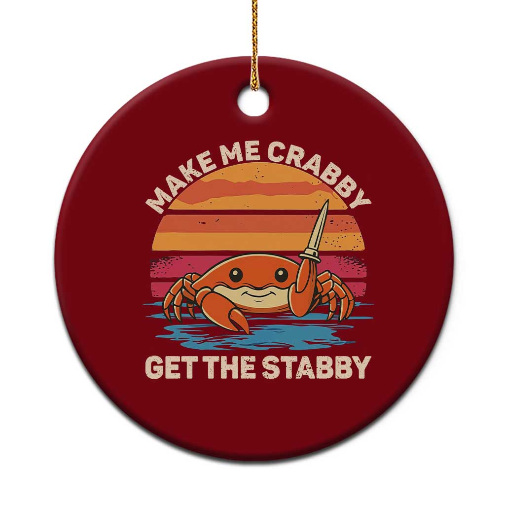 Funny Crab Meme Y2K Ceramic Ornament Make Me Crabby Get The Stabby TS14 1pc Red Print Your Wear