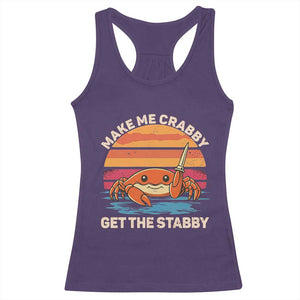 Funny Crab Meme Y2K Racerback Tank Top Make Me Crabby Get The Stabby TS14 Purple Print Your Wear