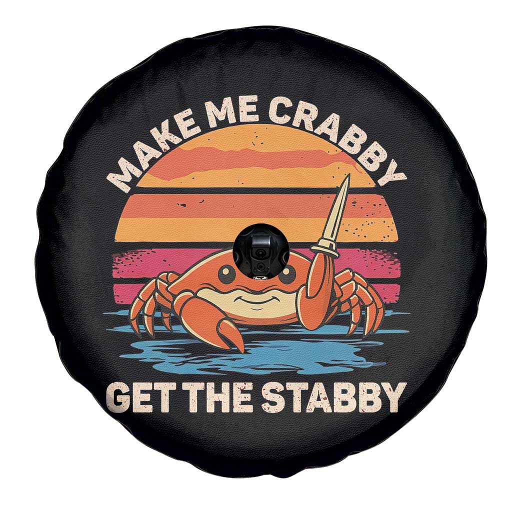 Funny Crab Meme Y2K Spare Tire Cover Make Me Crabby Get The Stabby TS14 Print Your Wear