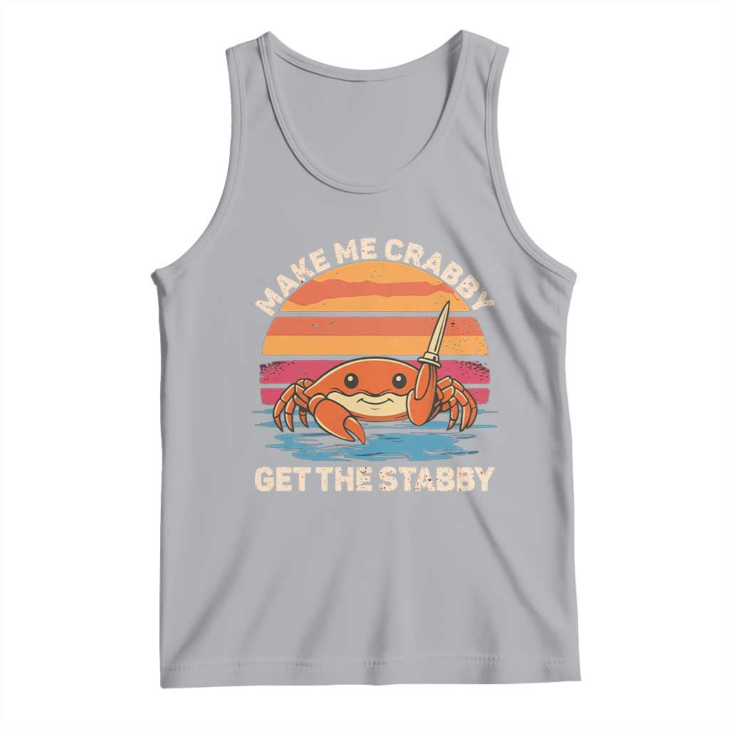 Funny Crab Meme Y2K Tank Top Make Me Crabby Get The Stabby TS14 Athletic Heather Print Your Wear
