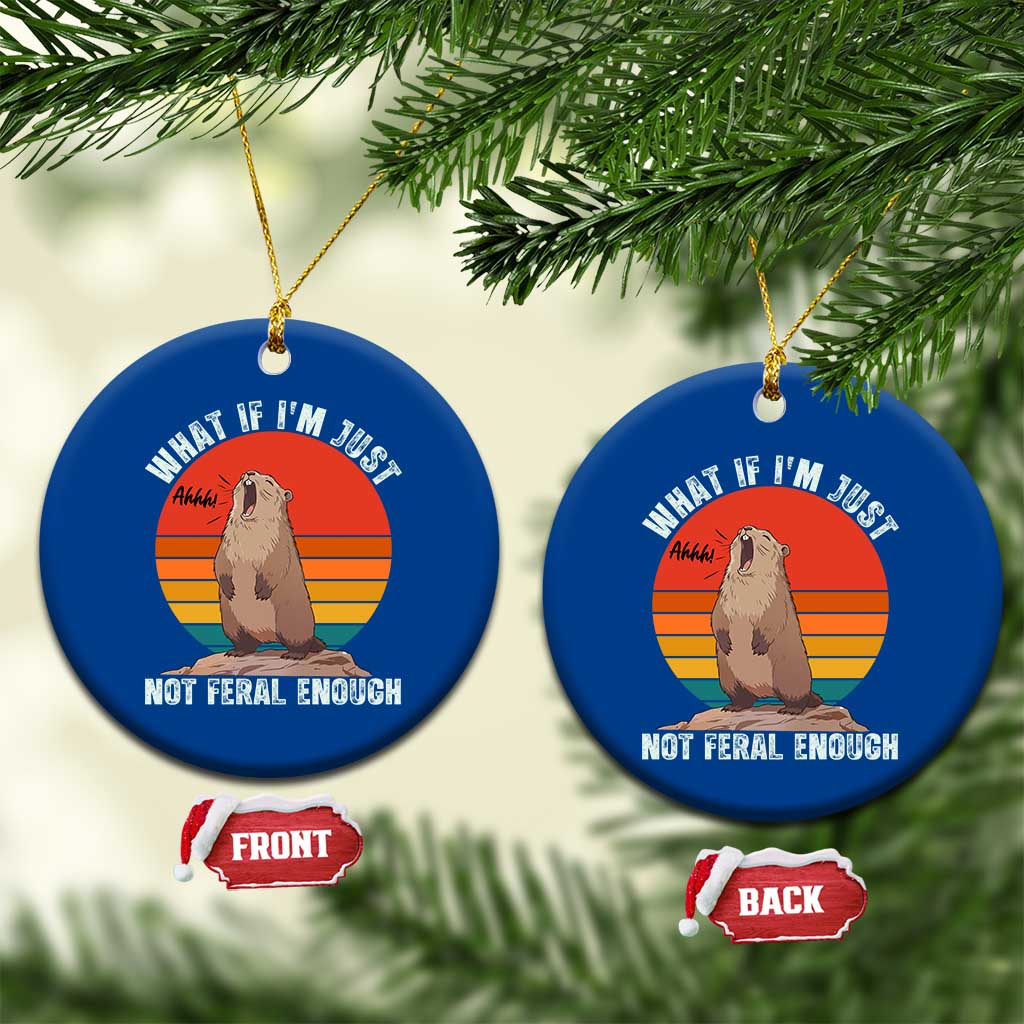 Funny Groundhog Meme Ceramic Ornament What If I Am Just Not Feral Enough TS14 1pc Blue Print Your Wear
