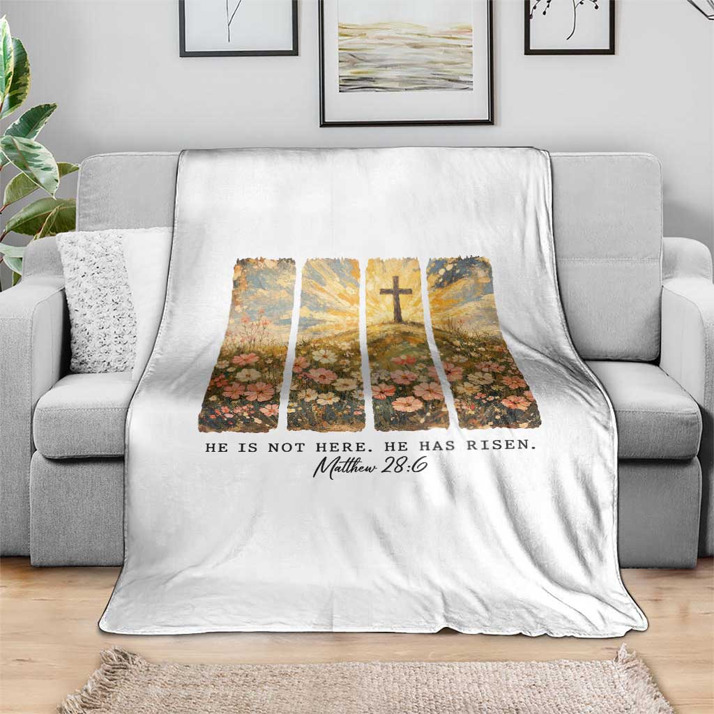 He Is Not Here He Is Risen Throw Blanket Christian Easter Bible Verse TS14 Print Your Wear